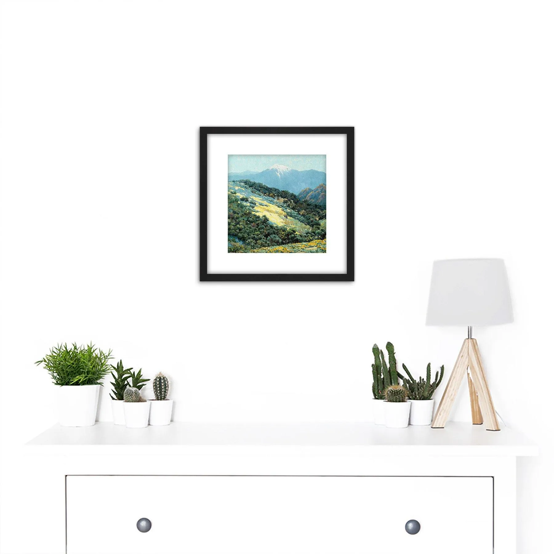 Wall Art & Pictures | Redmond Valley Splendor Landscape Painting 8X8 Inch Square Wooden Framed Wall Art Print Picture with M
